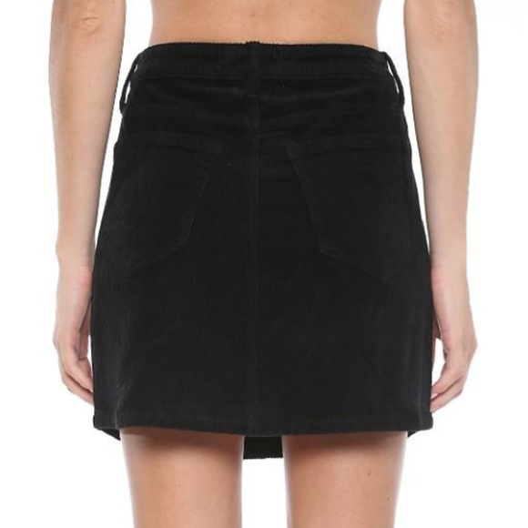 Black High Rise Corduroy Mini Skirt - Picture 7 of 8